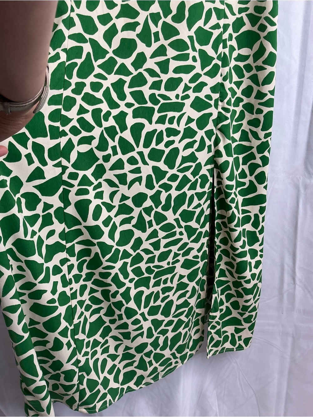 2325 - Dynamite Green and Cream Printed Slip Dress - Picture 3 of 10
